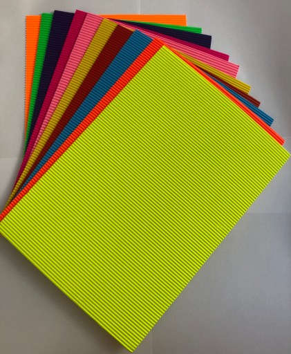 КАРТОН ГОФРИРОВАННЫЙ, ЦВЕТНЫЕ КАРТОЧКИ А4, 10 ШТ.