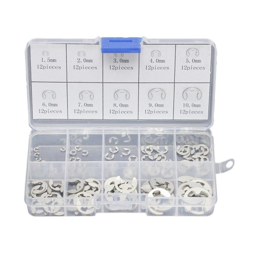 Stainless Steel E Clips Circlip Kit Retaining 120x Assorted M1. M10mm