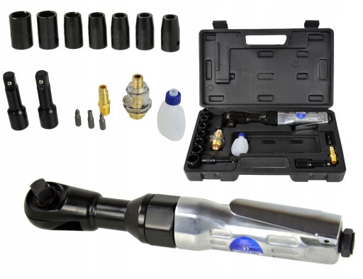 ПНЕВМАТИЧЕСКАЯ ТРЕЩОТКА + насадки НАБОР 16 шт.