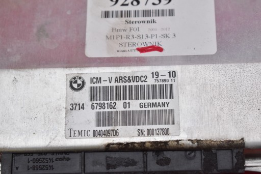 control unit module ICM 6798162 BMW F01 4.4 XDRIVE 407 KM 08-12