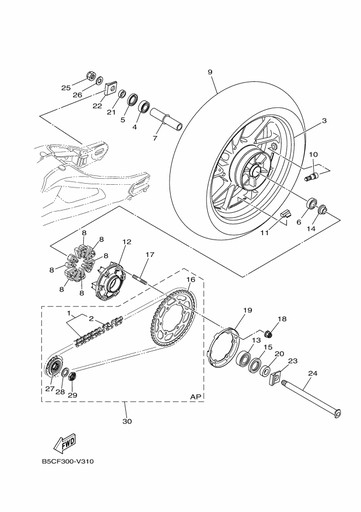B5C-W001A-11-00 - Комплект приводу Tracer 900gt