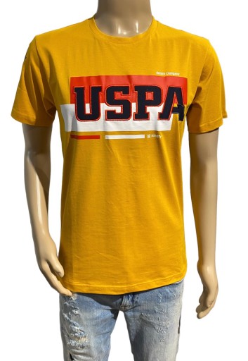 U.S. POLO ASSN bavlnené žlté tričko potlač XXL