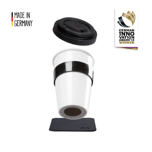 S038-1403-1-B - МАГНИТНАЯ КРУЖКА С КРЫШКОЙ НА ВЫНОС И ПОДСТАВКОЙ