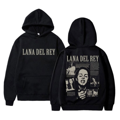 Singer Lana Del Rey Hoodie Ultraviolence Music Alb,czarny,M