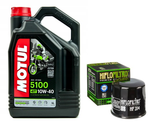 104068/HF204 06-18r. - Масло MOTUL 5100 10W40 4л. + Фильтр HF204, Triumph 1050 Speed ​​Triple, 06-18