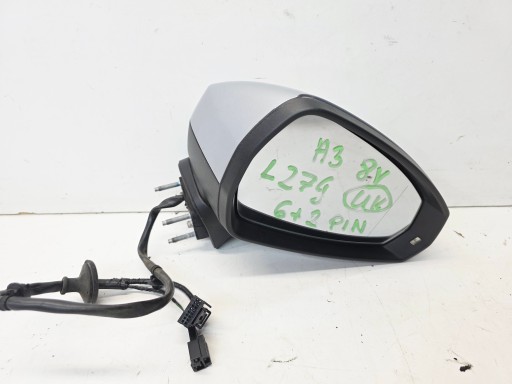mirror exterior right AUDI A3 8V 8V3 8V4 LZ7G 6+2 PIN UK