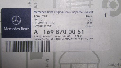 Датчик капота для Mercedes W169 1698700051