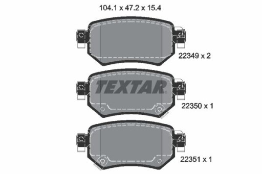 TEXTAR 2234901 КОЛОДКИ ТОРМОЗНЫЕ изображение 1