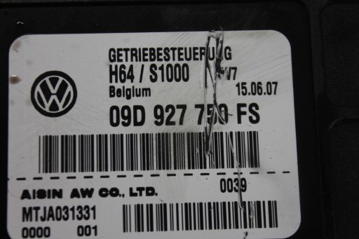 module control unit gearboxes 04D927750FS AUDI Q7 4L 05
