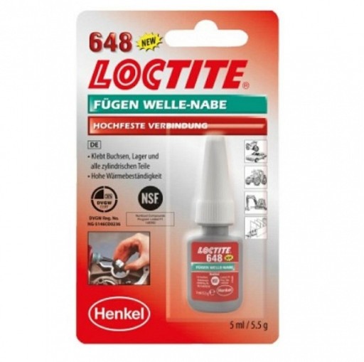 LOCTITE 648 АНАЭРОБНЫЙ КЛЕЙ ДЛЯ ПОДШИПНИКОВ СИЛЬНЫЙ 5 МЛ