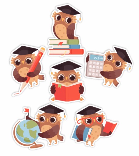 ШКІЛЬНІ ВІКНА - СОВИ (двосторонні) - 6 ШТ.