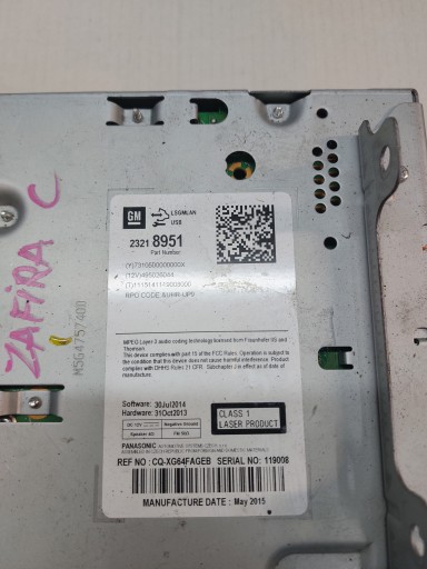 RADIO CD Navigation OPEL ZAFIRA C ASTRA J