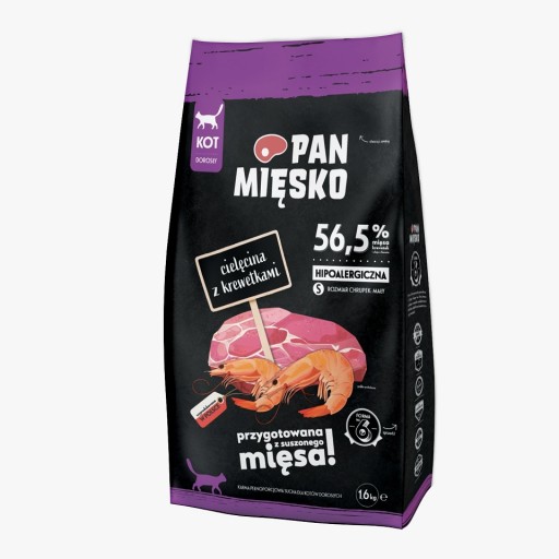 PAN MIĘSKO Cielęcina z krewetkami S dla Kota 1,6kg