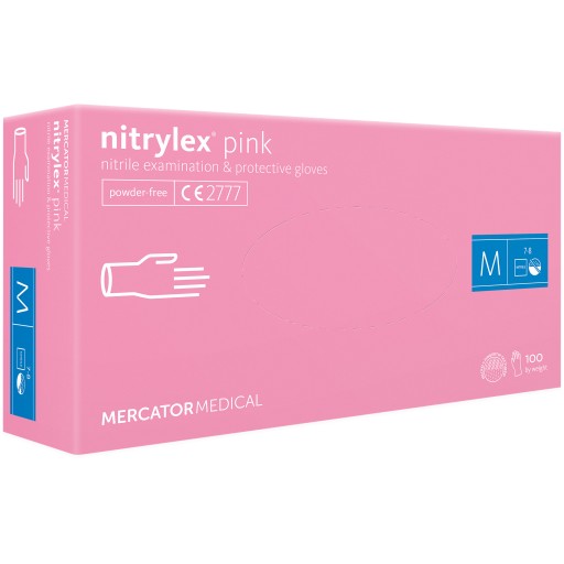 NITRIL RUKAVICE MERCATOR NIRYLEX PINK M 100ks ružové
