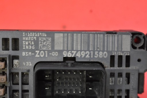 compartment of fuses BSM 9674921580 CITROEN DS4 1 and 1.6 THP 156 KM 10-16