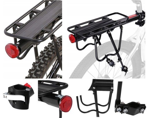 ВЕЛОСИПЕД ЗАДНИЙ БАГАЖНИК УНИВЕРСАЛЬНЫЙ АЛЮМИНИЙ 50 КГ