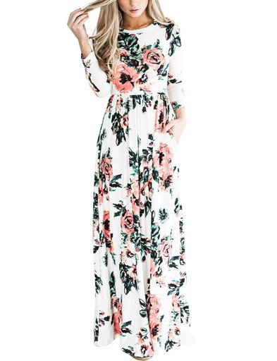 Sukienka w kwiaty maxi długa wiele kolorów 42 XL 12751712259 - Allegro.pl