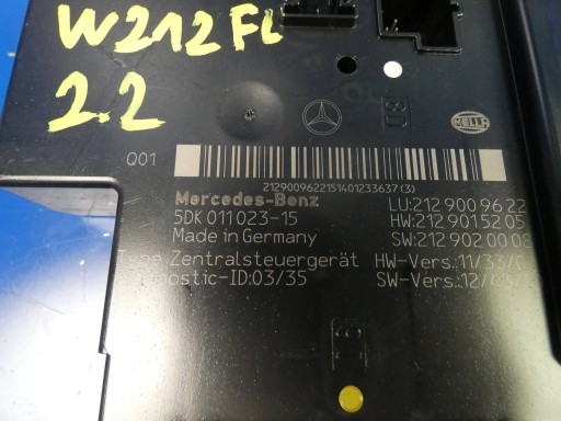 Mercedes E KLASA W212 Module Unité de contrôle SAM