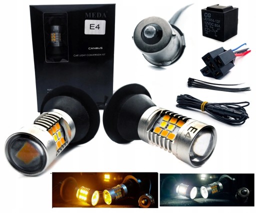 2w1 - Поворотники + дневные ходовые огни LED 2в1 DRL BA15S P21W