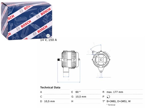 0 986 - Генератор bosch mercedes atego atego 2 citaro o 530 conecto o 345