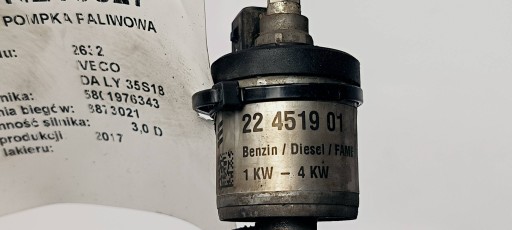 pump fuel WEBASTO 22451901 IVECO DAILY 35S18