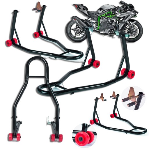 ПРОЧНАЯ ПОДЪЕМНАЯ СТОЙКА ДЛЯ МОТОЦИКЛА ДО 400 КГ НАБОР ИЗ 2 ПРЕДМЕТОВ ПЕРЕДНЯЯ ЗАДНЯЯ ЧАСТЬ