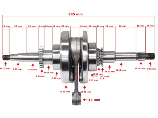 ROY03646 - КОЛІНЧАСТИЙ ВАЛ GY6-50 4T 22Z