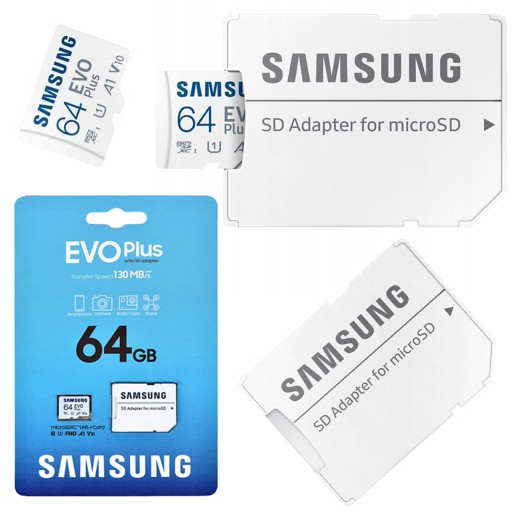 SAMSUNG KARTA PAMIĘCI EVO+ 64GB micro SD 130MB/s