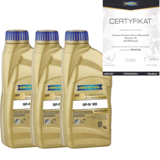 1211138-001 - Ravenol atf sp-iv rr 3л - трансмиссионное масло hyundai kia 8 скоростей