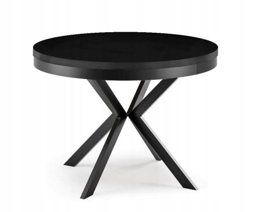 Okrúhly stôl M6 s ráfikom 90/170 LOFT čierny