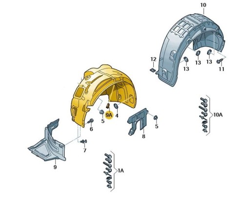4G0821134F - АРКА ПЕРЕДНЕГО КОЛЕСА AUDI A6 C7 S6 SLINE RIGHT POLIFT