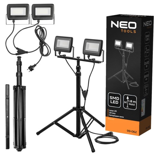 NEO ПРОЖЕКТОР ДВОЙНОЙ 2X50W SMD LED 9000LM 99-062