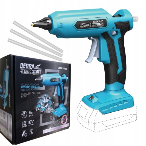 КЛЕЄВИЙ ПІСТОЛЕТ DEDRA акумуляторний 18V SAS+ALL