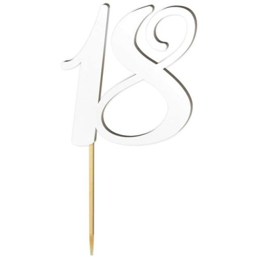 ДЕКОРАЦІЯ торта ламінат ТОППЕР НОМЕР 18 білий