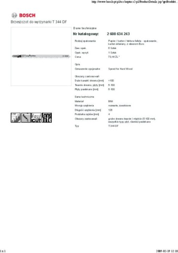 ПОЛОТНО ДЛЯ ЛОБЗИКА T344DF 5 ШТ.