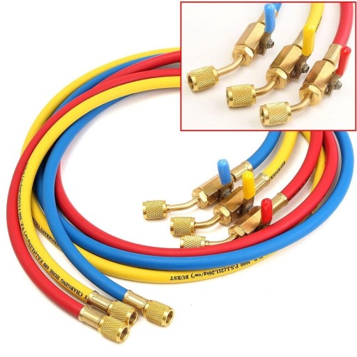 6944260796553 - 0A R134a R22 шланг для зарядки з закриттям клапана