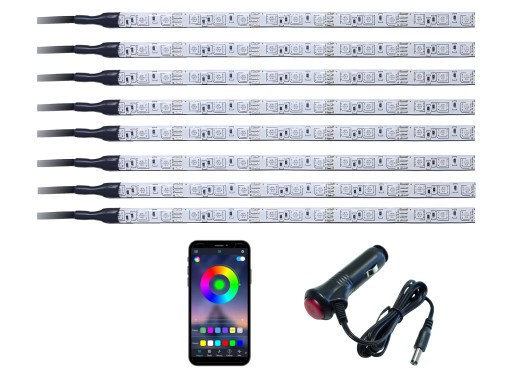 Сид салона автомобиля RGB 8X30CM BLUETOOTH