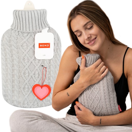 Грілка Soxo гумова відтінки сірого 1,8 л