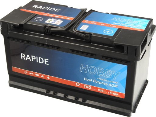 L5-100 - Акумуляторна батарея AGM RAPIDE 12V 100Ah 800a