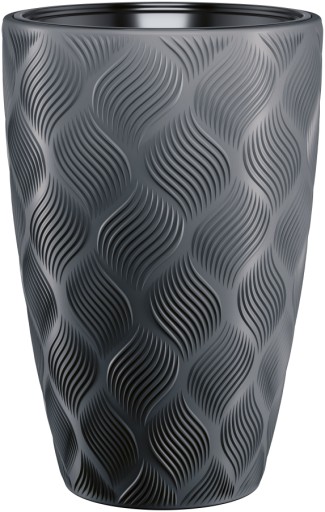 Doniczka wysoka Flow Slim 40 z wkładem antracyt Form-Plastic