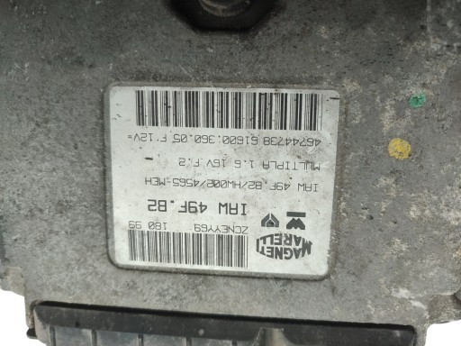 Комп'ютер контролер двигуна fiat multipla 1.6 16v 103km 182 a4.000 46744738