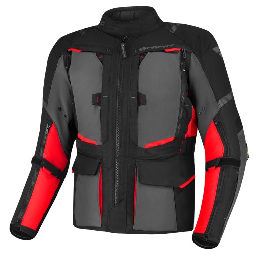 Чоловіча текстильна мотоциклетна куртка SHIMA Hero 2.0 Black/Red - XXXL