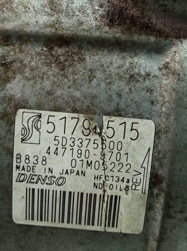 compressor of the air conditioning 447190-9701 1.4 T-JET Fiat Bravo II (2007-2014)