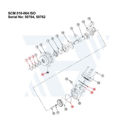Zestaw uszczelnień 50764 silnika Sunfab SCM 040 047 056 064 Zestaw uszczelnień 50764 silnika Sunfab SCM 040 047 056 064