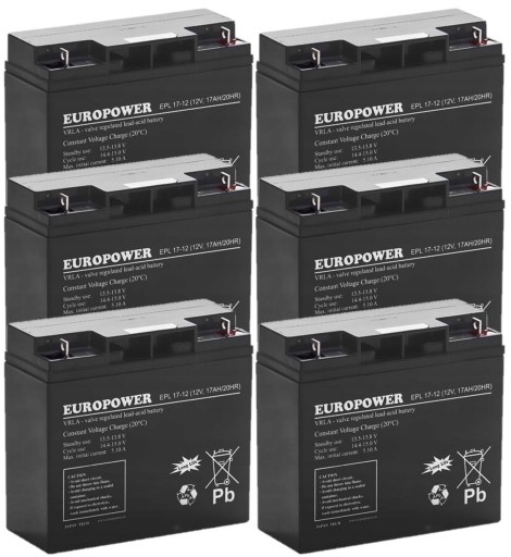 Tbc70 батареї комплект батарей для дбж apc eaton powerwalker 6x epl 17-12
