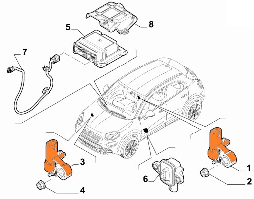 51943477 - Датчик лобового удара фиат 500х.