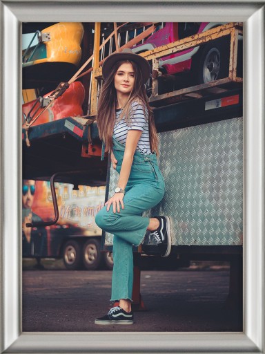 Рамка 24х18 см, відтінки сірого та сріблястого