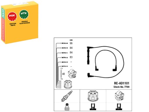 92275029 - Кабели высокого напряжения ngk7709 vw a80/100/a