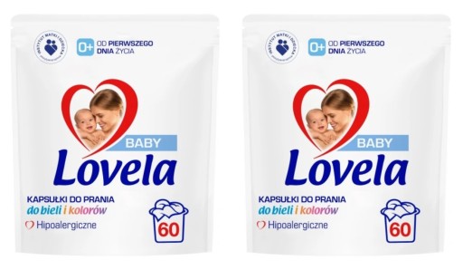 Lovela Baby, Kapsule na bielu a farebnú, 2x60 ks