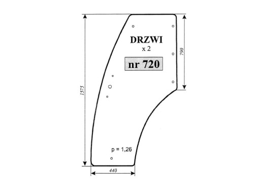 СТЕКЛО ДВЕРИ PRONAR 320A 720